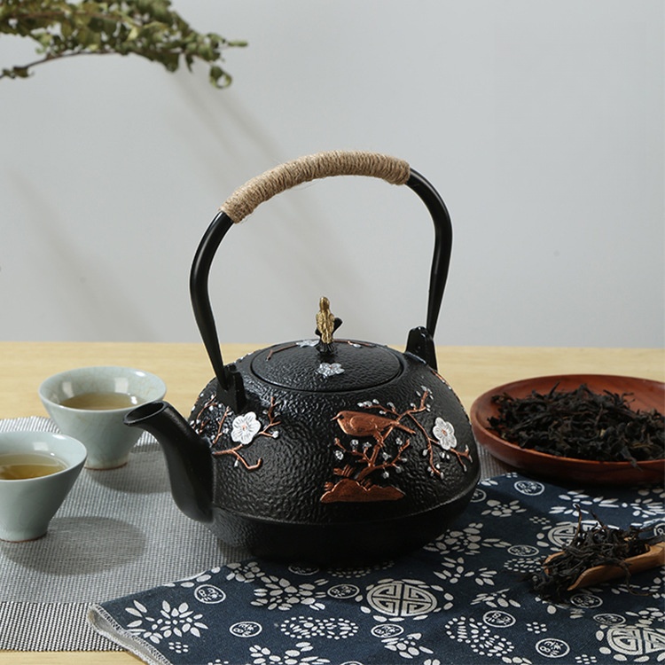Cast Iron Making Of Magpies And Plum Blossom Iron Teapots Beautiful Japanese Iron Teapot Can Be Used To Boil Water